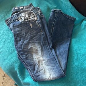 Miss Me Women's Blue Straight Leg Jeans